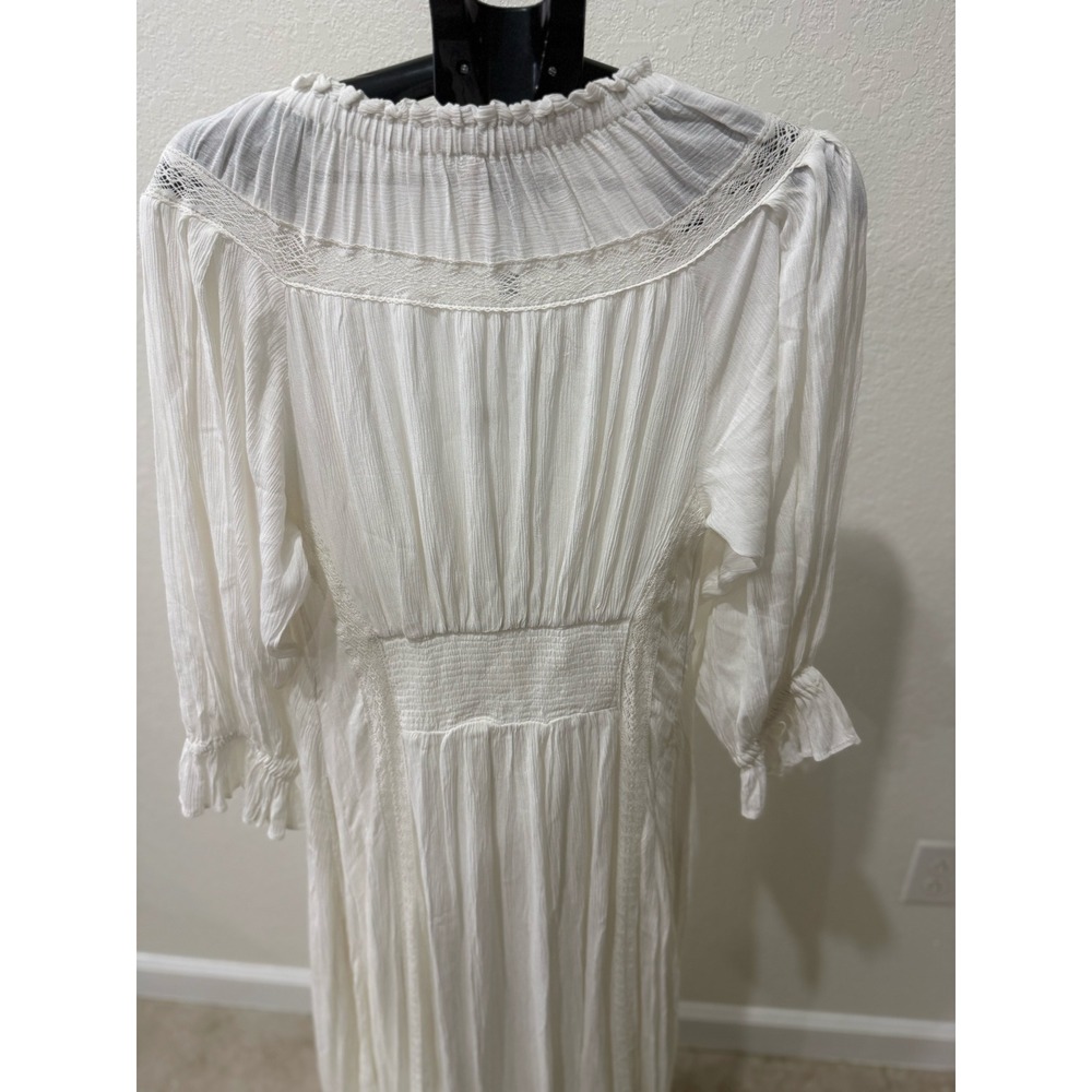 NWOT Free People Magdalia Gauze Maxi Dress Boho Gypsy Size L Fairycore Etherial - Picture 5 of 7